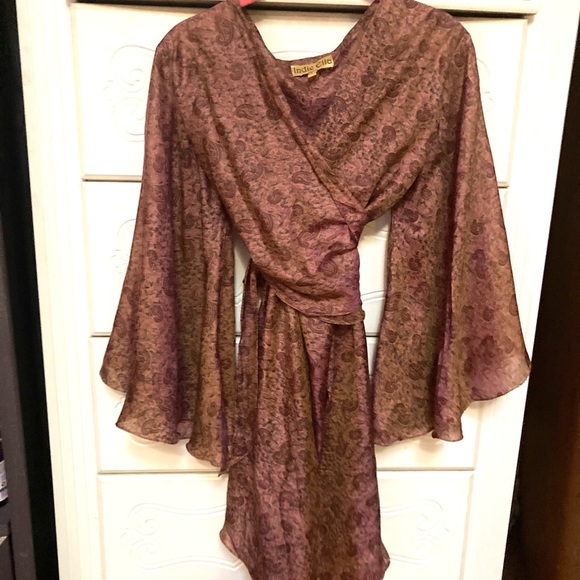 Indie Ella Other - Indie Ella butterfly bell sleeve wrap tunic kimono